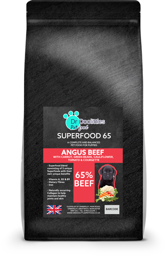Superfood 65 Puppy Angus Beef with Carrot, Green Beans, Cauliflower, Tomato & Courgette