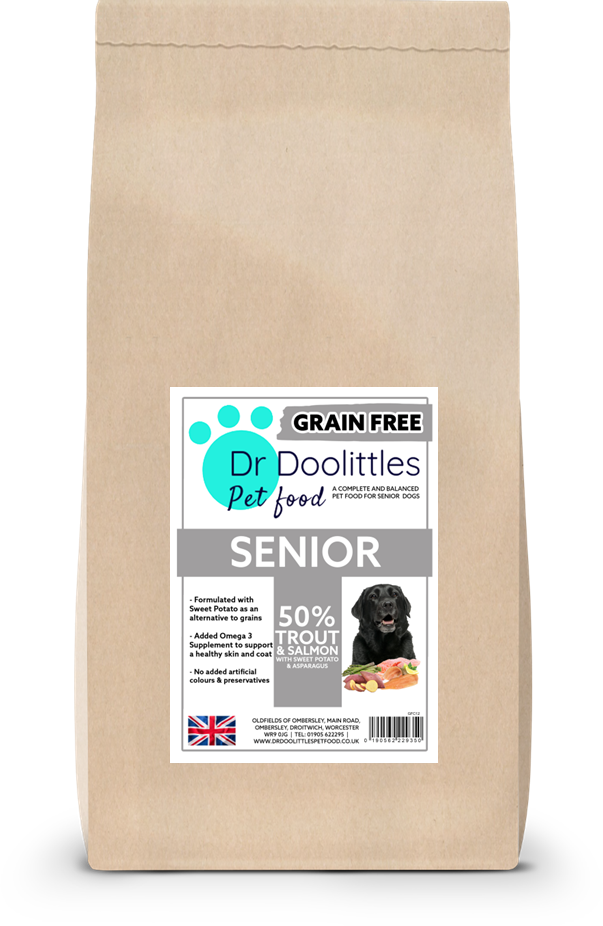 Grain Free Senior Trout with Salmon, Sweet Potato & Asparagus