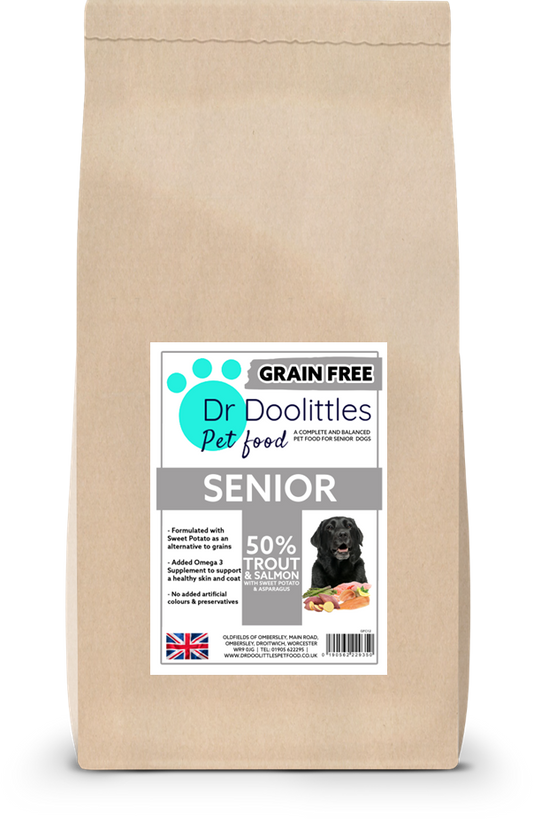 Grain Free Senior Trout with Salmon, Sweet Potato & Asparagus