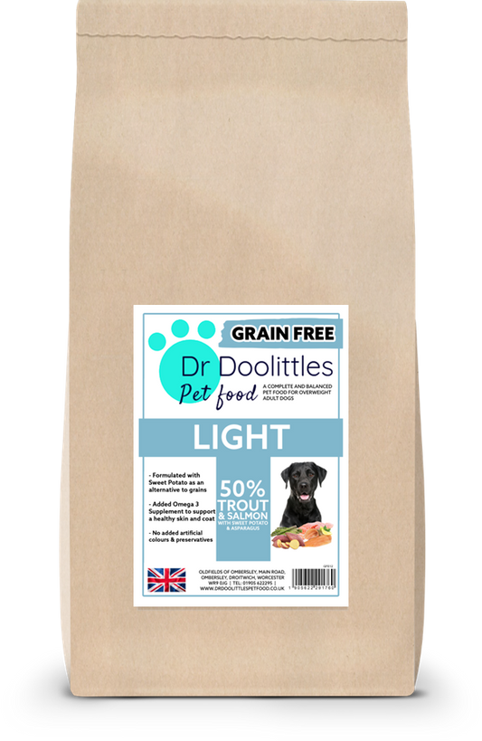 Grain Free Light Trout with Salmon, Sweet Potato & Asparagus