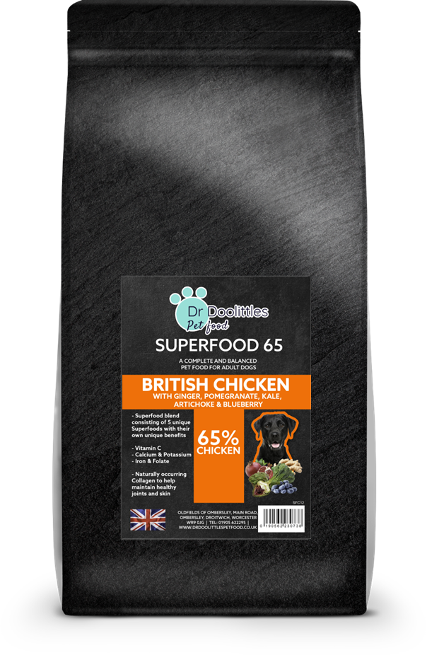 Superfood65 British Free Range Chicken with Ginger, Pomegranate, Kale, Artichoke & Blueberry