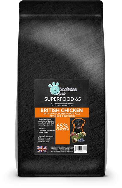 Superfood65 British Free Range Chicken with Ginger, Pomegranate, Kale, Artichoke & Blueberry