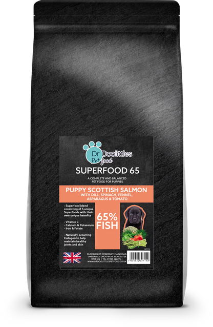 Superfood 65 Puppy Salmon with Dill, Spinach, Fennel, Asparagus & Tomato