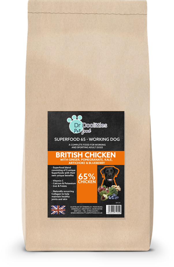 Superfood65 British Free Range Chicken with Ginger, Pomegranate, Kale, Artichoke & Blueberry
