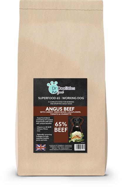 Superfood 65 Angus Beef with Carrot, Green Beans, Cauliflower, Tomato & Courgette