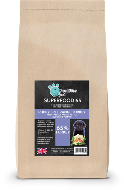 Superfood65 PUPPY Free Range Turkey with Parsley, Papaya, Nettle, Zucchini & Pumpkin
